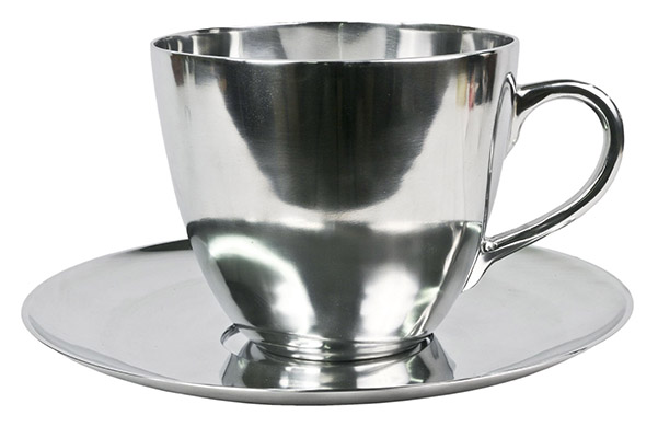 Aluminium Cup & Saucer Bowl Decoration - Click Image to Close